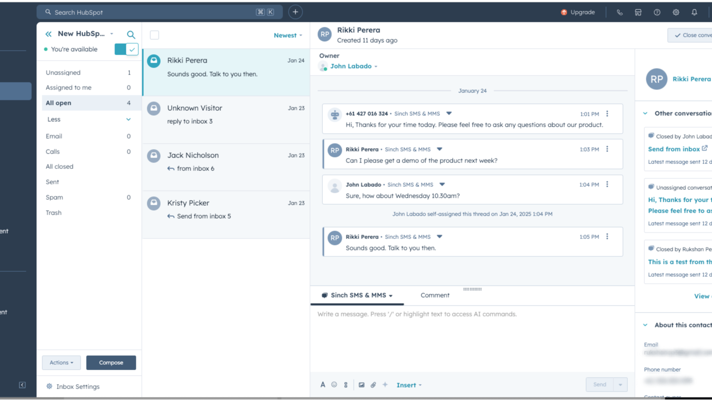 Your conversations in one location – HubSpot’s Conversations Inbox