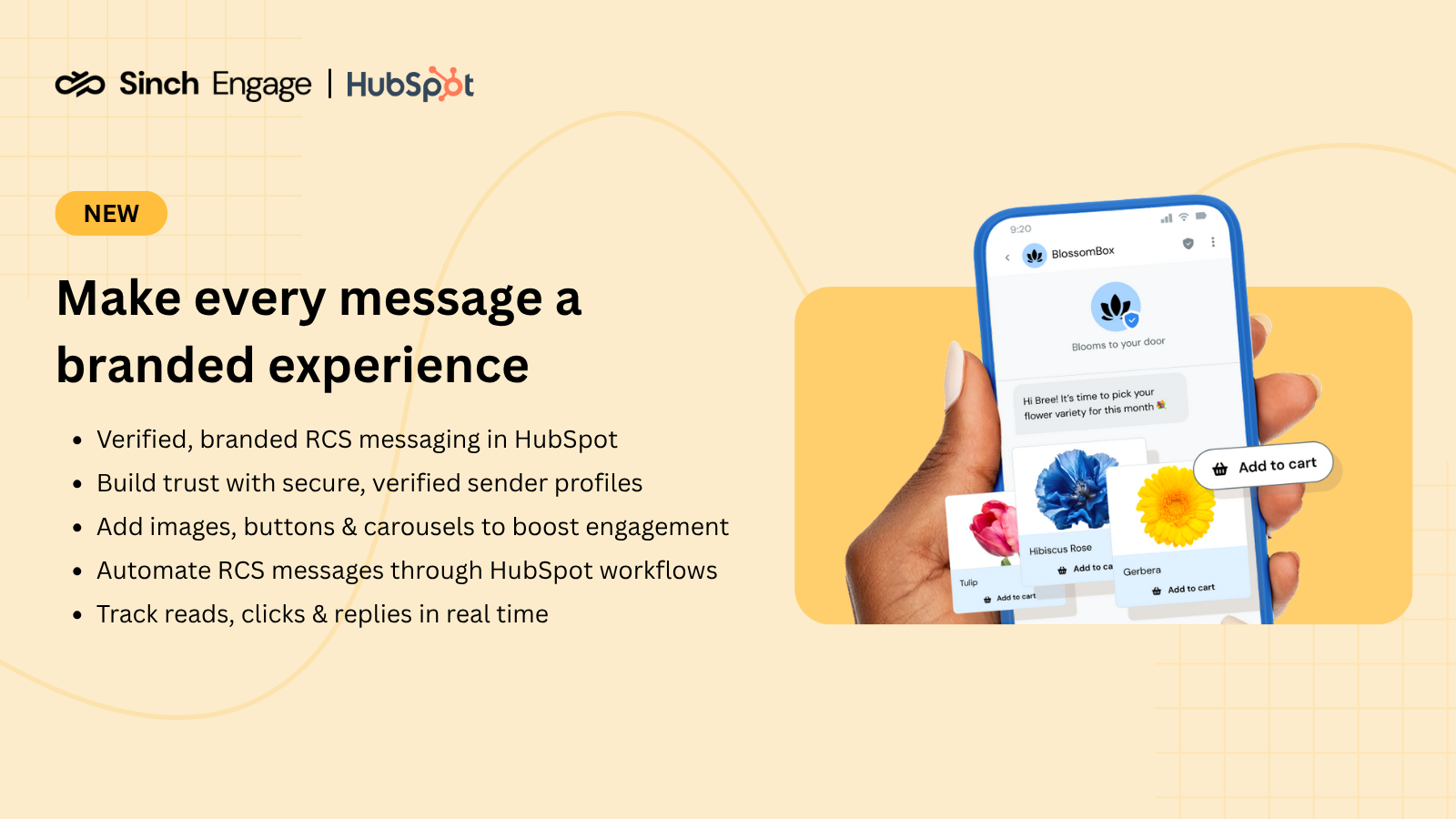 Rich, branded RCS messaging that drive action.